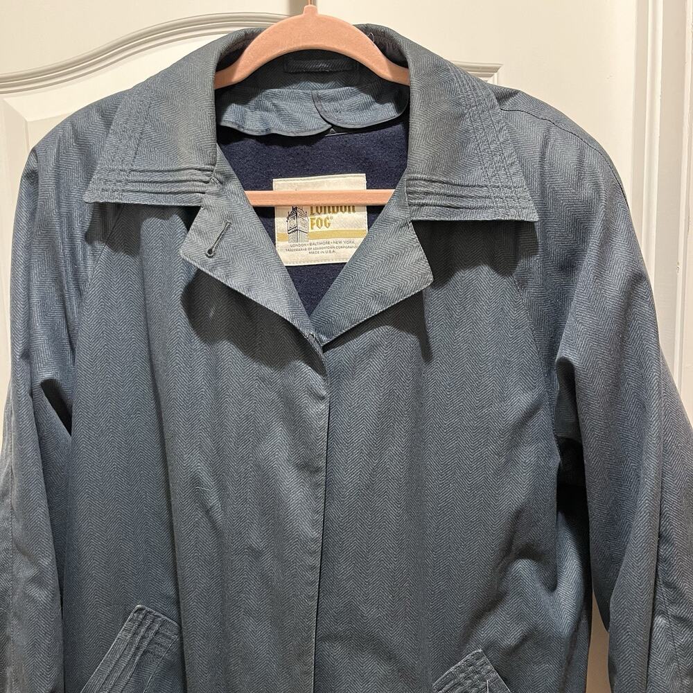 Vtg. London Fog Classic All Weather Womens Trench‎ Sz. 12P Dark Green
